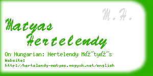 matyas hertelendy business card